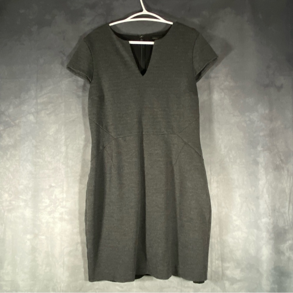 Banana Republic Women Size 10 Grey‎ Dress V-Neck Cap Sleeve Line Career Holiday